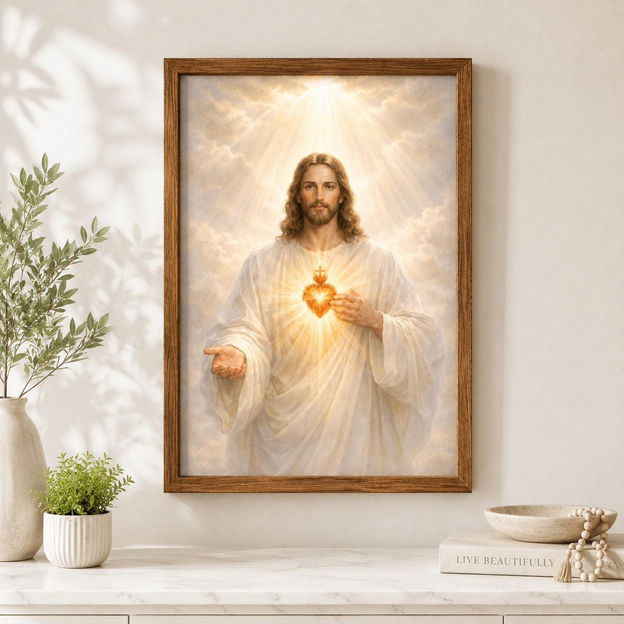 Sacred Heart of Jesus Poster, Christian Wall Art Print, Jesus Christ Religious Decor, Catholic Faith Gift, Divine Mercy Wall Decor PTS04