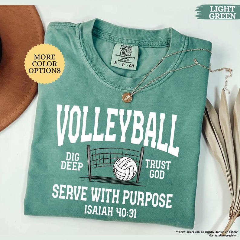 Comfort Colors Volleyball Serve with Purpose Shirt, Christian Volleyball Tshirt, Volleyball Coach Tee, Volleyball Player Gift, Sport Mom Tee CFNS05