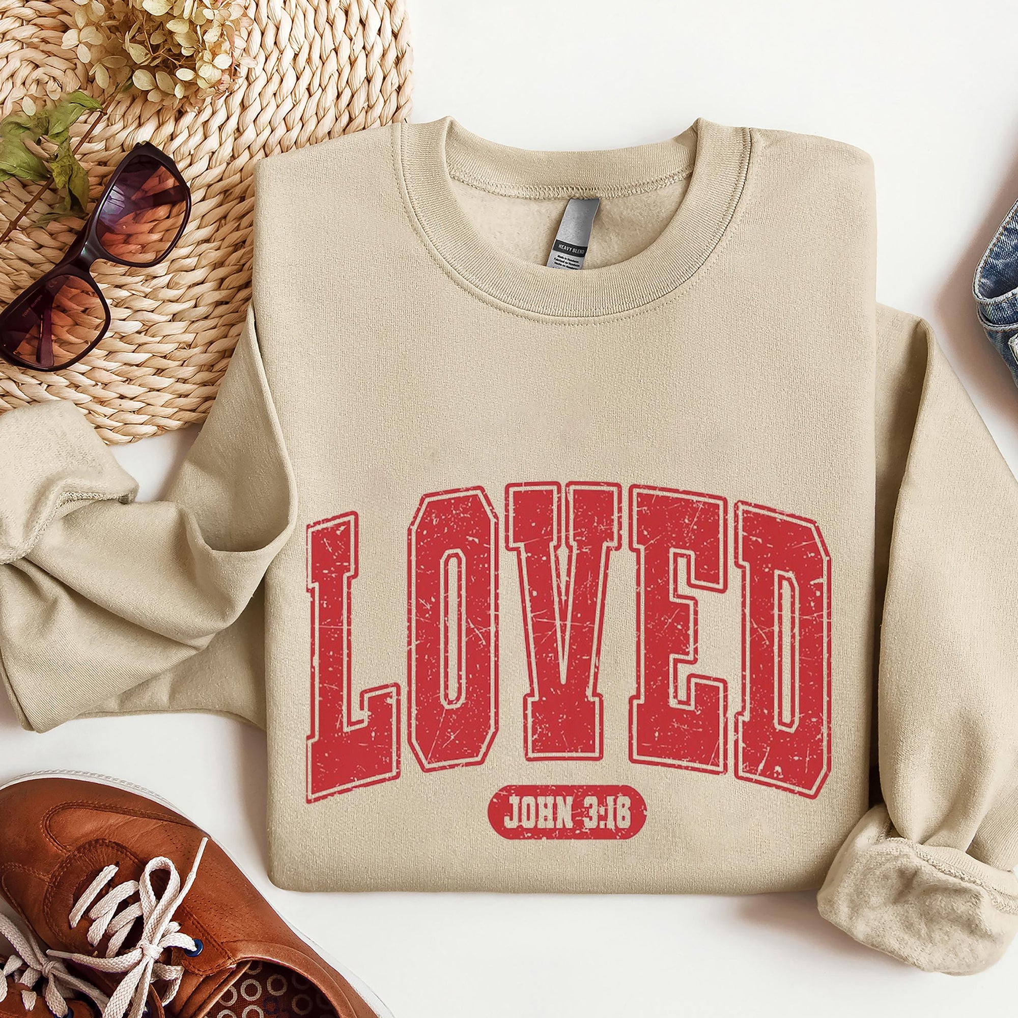 Christian Valentines Sweatshirt, Loved Sweatshirt, Christian Valentines Day Shirt, Jesus Valentines. ILAF07