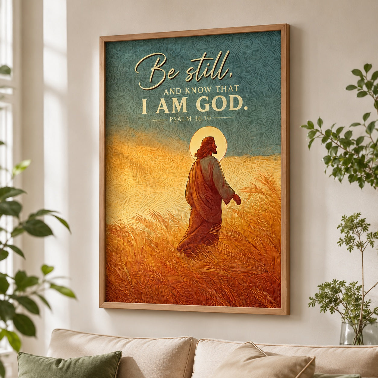 Be Still Christian Poster, Jesus Posters, Christian Decor, Wall Hanging Decor PTSETA04