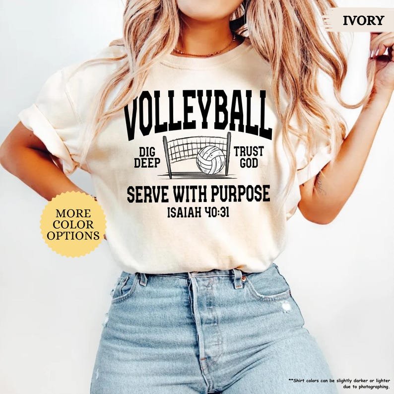 Comfort Colors Volleyball Serve with Purpose Shirt, Christian Volleyball Tshirt, Volleyball Coach Tee, Volleyball Player Gift, Sport Mom Tee CFNS05