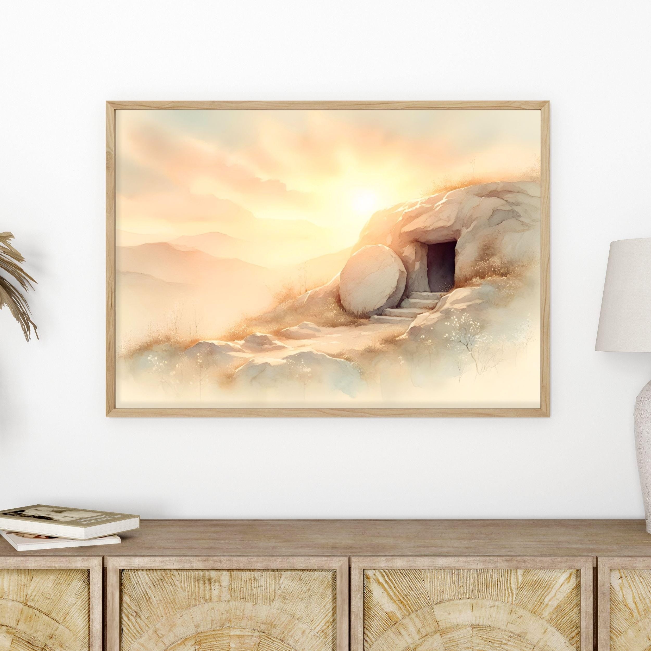 Empty Tomb Poster, He is Risen Poster, Bible Verse Wall Art, Easter Scripture Poster, Jesus Resurrection Wall Art