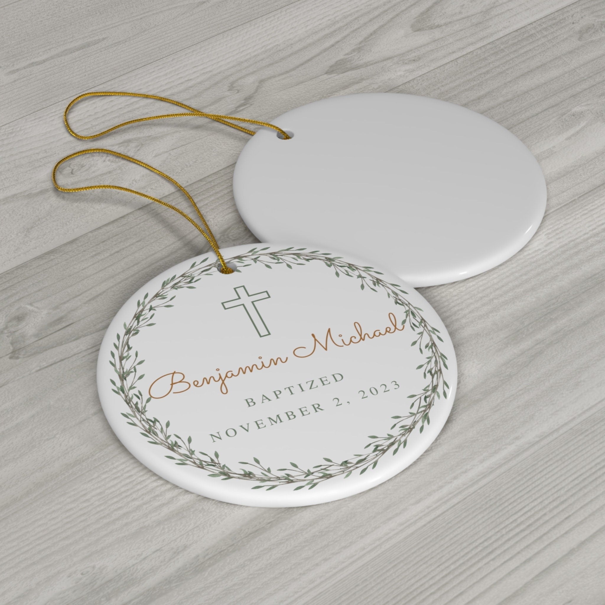 Personalized Christmas Ornaments and Ornament Baptism Gift for Boy, Nativity Scene Christmas Ornament, Religious Christmas Decorations, Ideas For Christmas Trees DCLAF06