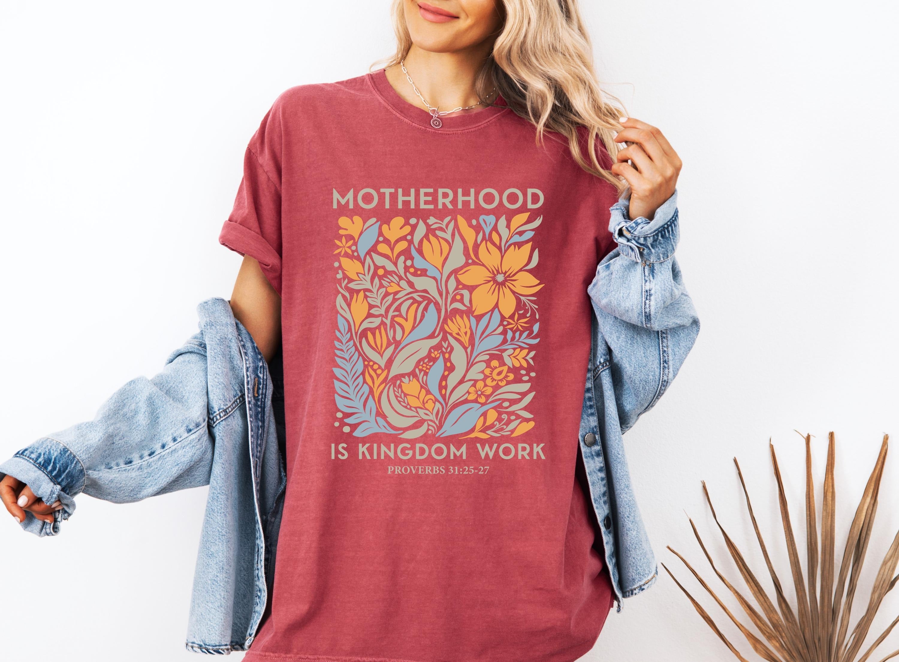 Motherhood Is Kingdom Work Shirt, Comfort Colors Shirt, Mother's Day Shirt, Christian Mom Shirt, Mother Gift, Christian Shirt, Mom Shirt