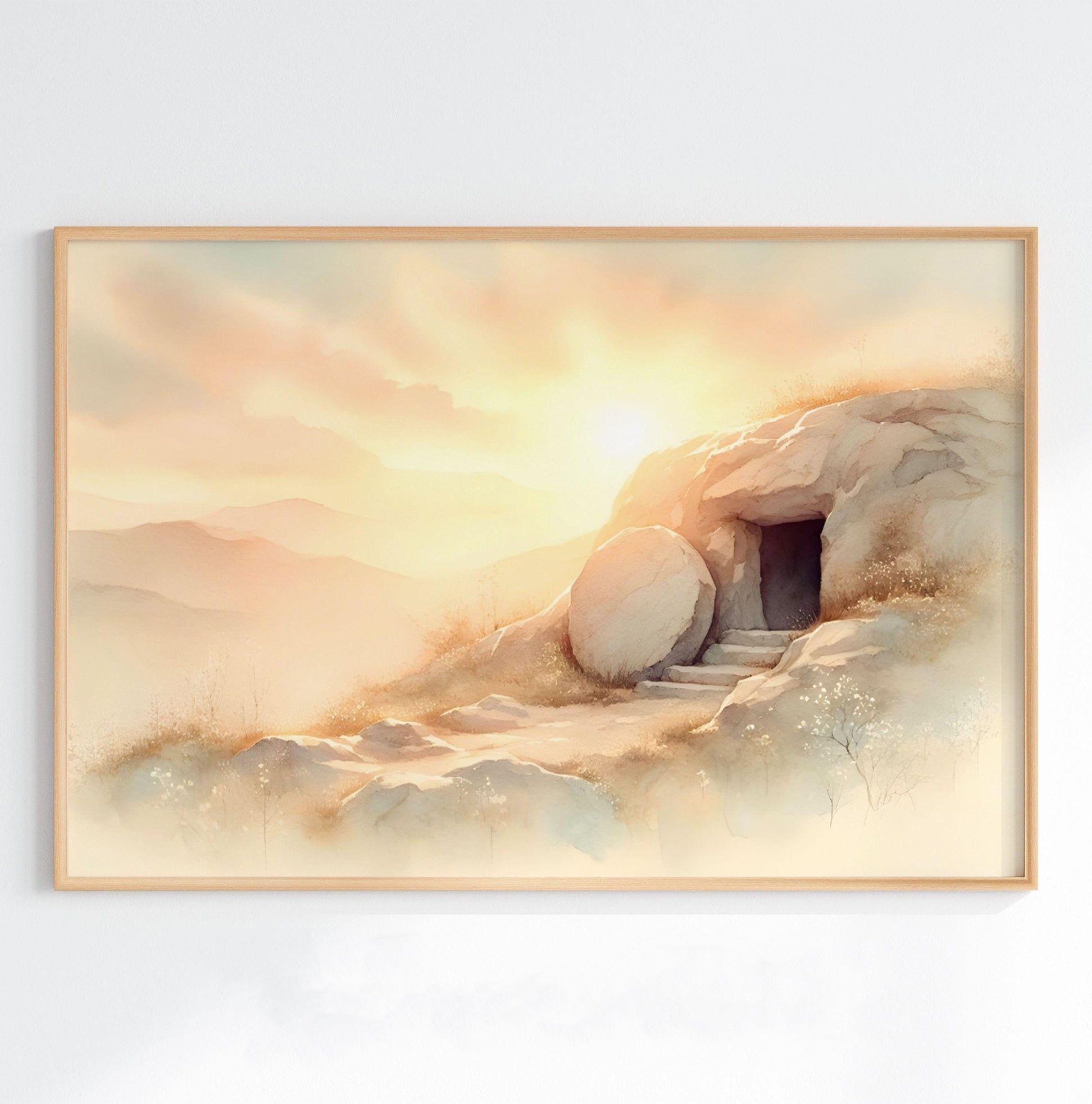 Empty Tomb Poster, He is Risen Poster, Bible Verse Wall Art, Easter Scripture Poster, Jesus Resurrection Wall Art