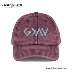 God is Greater Embroidery Baseball Caps, Unisex Cotton Hats, Christian Washed Cap, Gift for Him LAFH06