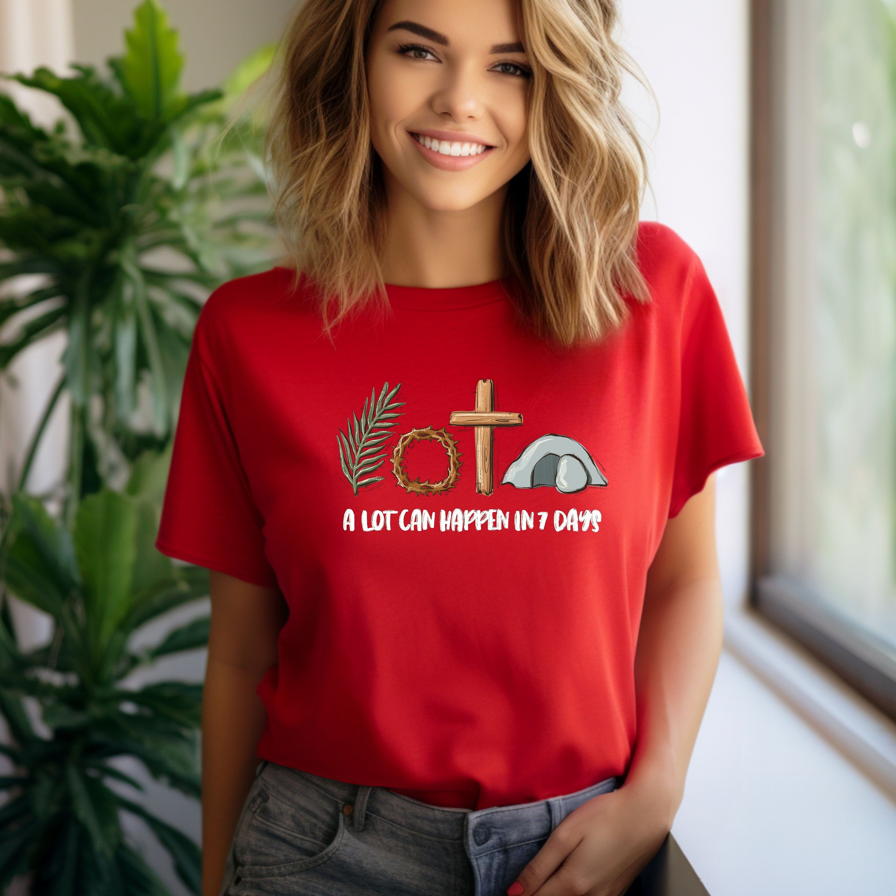 Comfort Colors® A Lot Can Happen in 7 Days Shirt, Easter Christian Tee, Holy Week Family Shirt, Religious Gift for Christians, Bible Verse Apparel