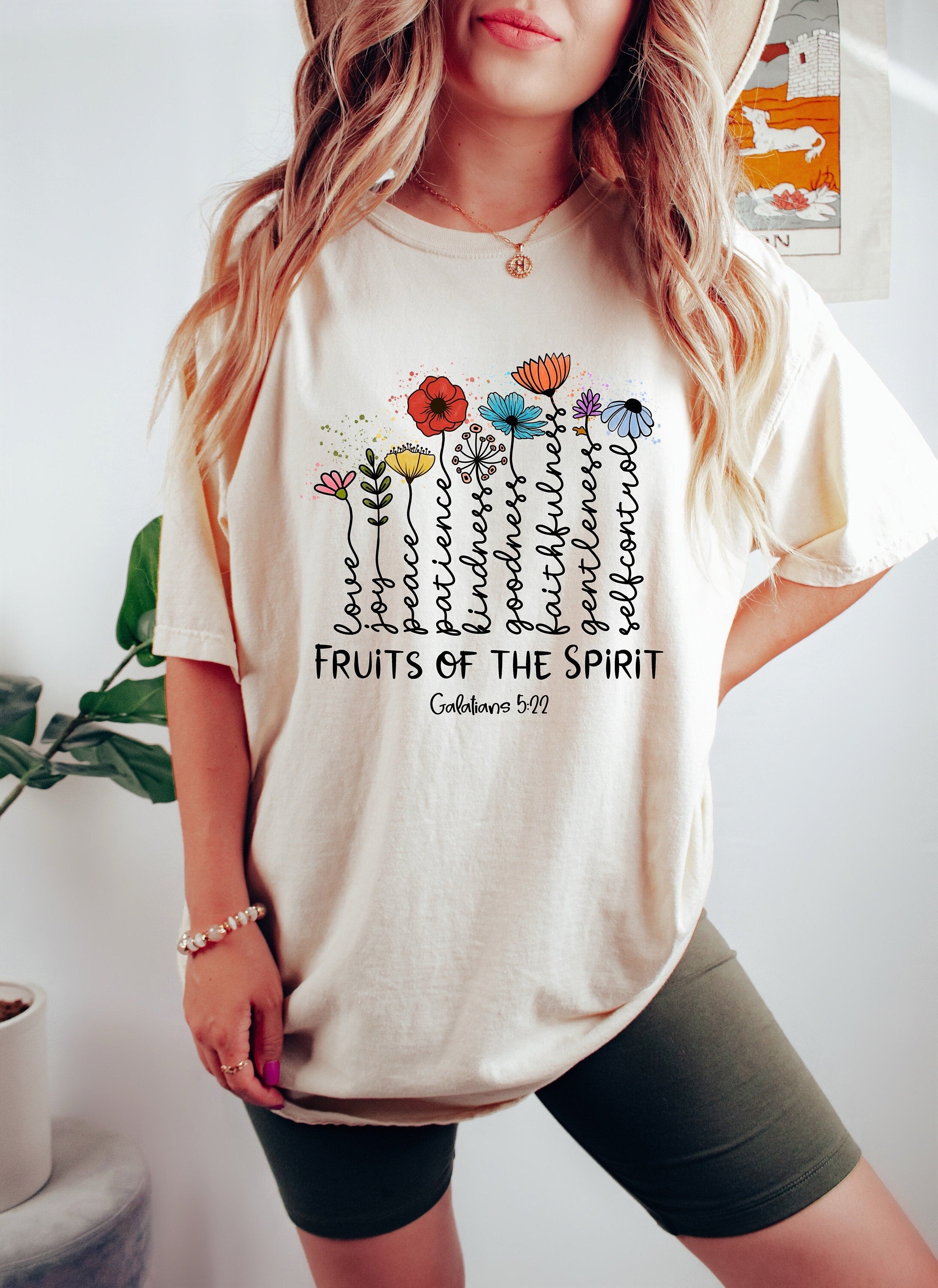 The Fruits of the Spirit Galatians Comfort Colors® Shirt, Christian Unisex Tee, Bible Verse Apparel, Jesus Lover Gift, Faith-Based Clothing