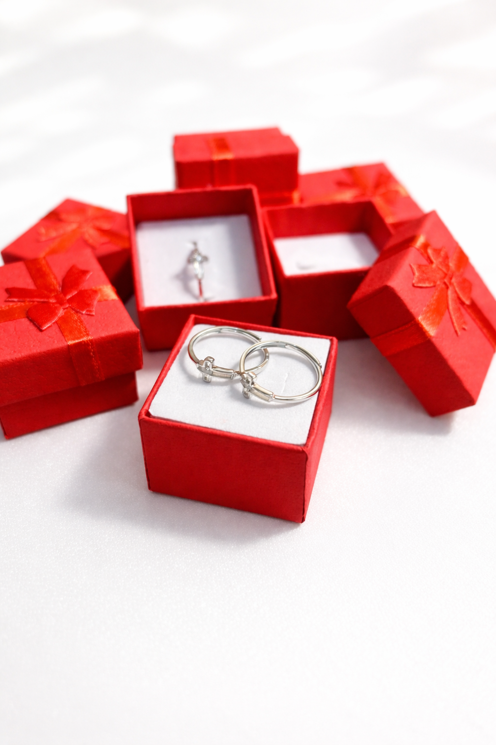 Delicate Cross Silver Ring for Women, Adjustable Minimal Band, Christian Faith Jewelry, Gift for Her