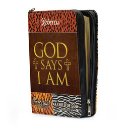 God Says I Am Unique Leather Book Cover ,Personalized Bible Cover With Handle, Spiritual Gift For Christian People, Christian Gift, Bible Covers Jesus Gifts