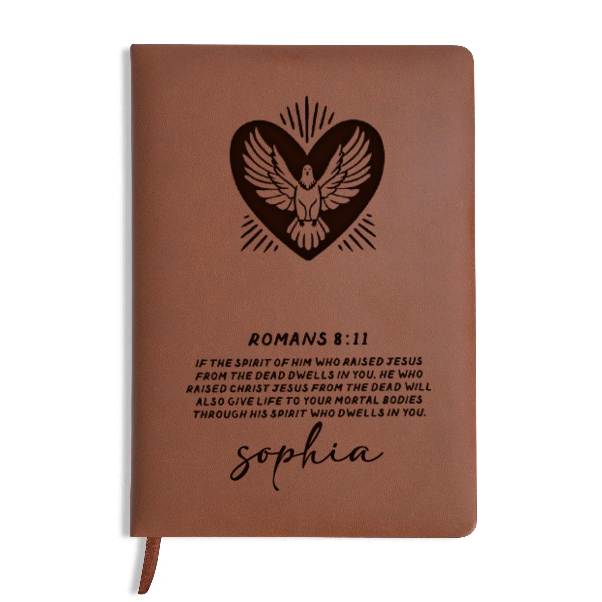 Personalized Christian Journal with "Romans 8:11", Custom Name Prayer & Faith Notebook, Religious Gift, First Communion Gifts, Birthday. NBLAF60