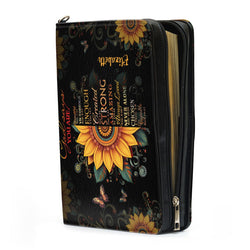 Sunflower God Says You Are Leather Book Cover, Personalized Bible Cover With Handle, Spiritual Gift For Christian People, Christian Gift, Bible Covers Jesus Gifts