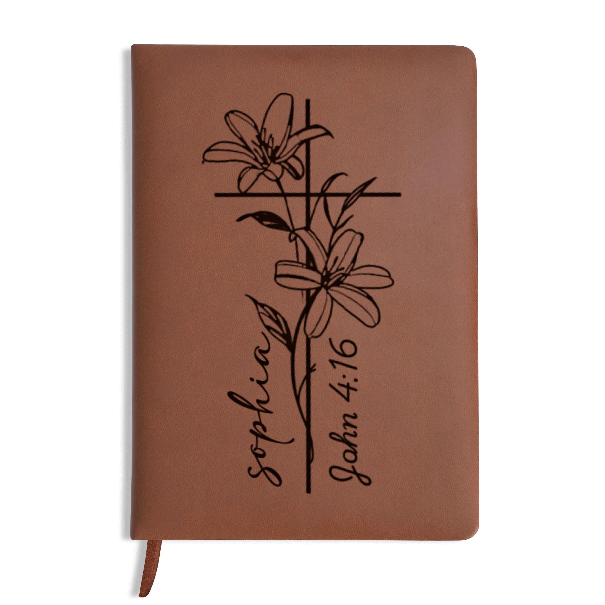 Personalized Christian Journal with "John 4:16", Custom Name Prayer & Faith Notebook, Religious Gift, First Communion Gifts, Birthday. NBLAF62