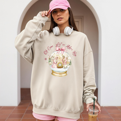 Oh Come Let Us Adore Him Sweatshirt, Christian Nativity Snow Globe Christmas Sweater, Religious Holiday Gift, Jesus Birth Shirt