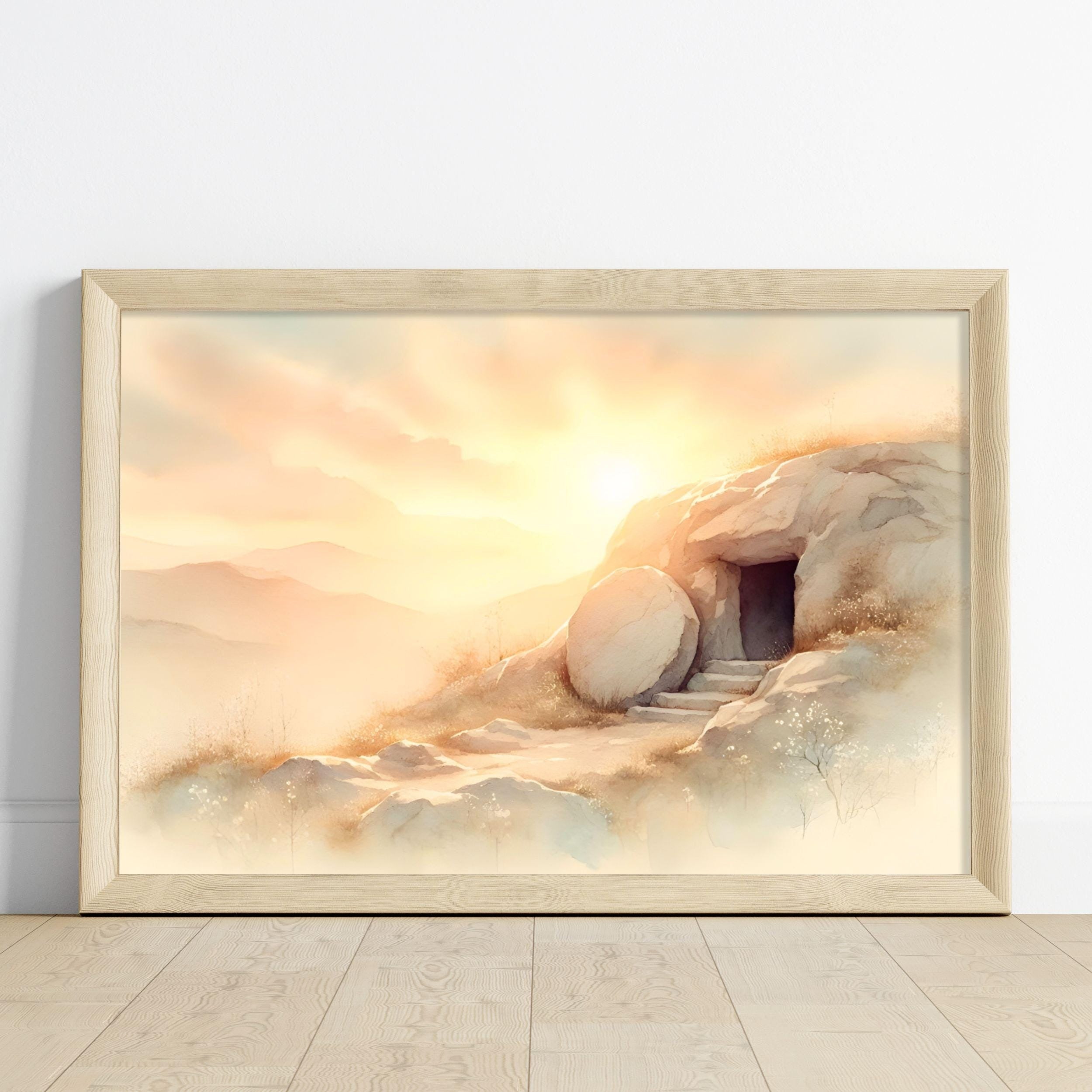 Empty Tomb Poster, He is Risen Poster, Bible Verse Wall Art, Easter Scripture Poster, Jesus Resurrection Wall Art