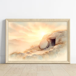 Empty Tomb Poster, He is Risen Poster, Bible Verse Wall Art, Easter Scripture Poster, Jesus Resurrection Wall Art