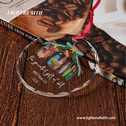 The Greatest Gift of All Glass Ornament 2025, Matthew 1:21 Nativity Scene Ornament, Christian Christmas Decor, Holy Family Faith Gift, Religious Tree Decoration DCLAF54