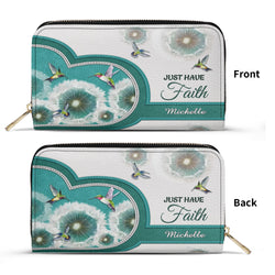 Just Have Faith Dandelion Leather Bag, Custom Leather Bag With Bible Verse , Jesus Bag. BLAF05
