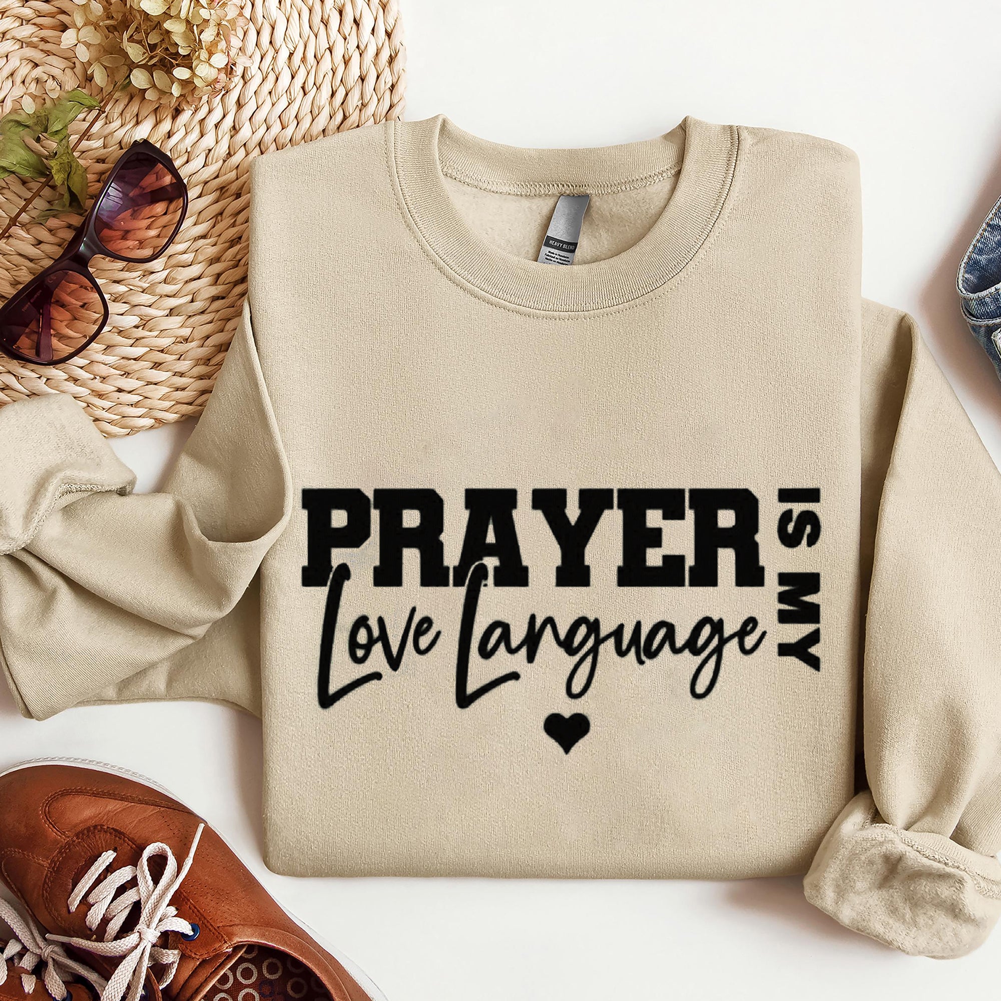 Prayer Is My Love Language Sweatshirt, Christian valentine Sweatshirt, Loved Sweatshirt. ILAF06