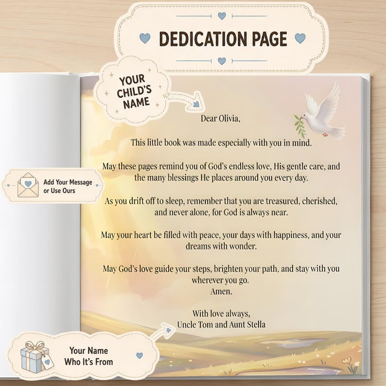 Personalized God Loves You Everyday - Book With Name, Baptism Gift, Custom Bible Storybook For Toddlers, Baptism Gift for Boy or Girl, Bedtime Keepsake BOOK06