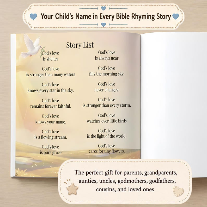 Personalized God Loves You Everyday - Book With Name, Baptism Gift, Custom Bible Storybook For Toddlers, Baptism Gift for Boy or Girl, Bedtime Keepsake BOOK06