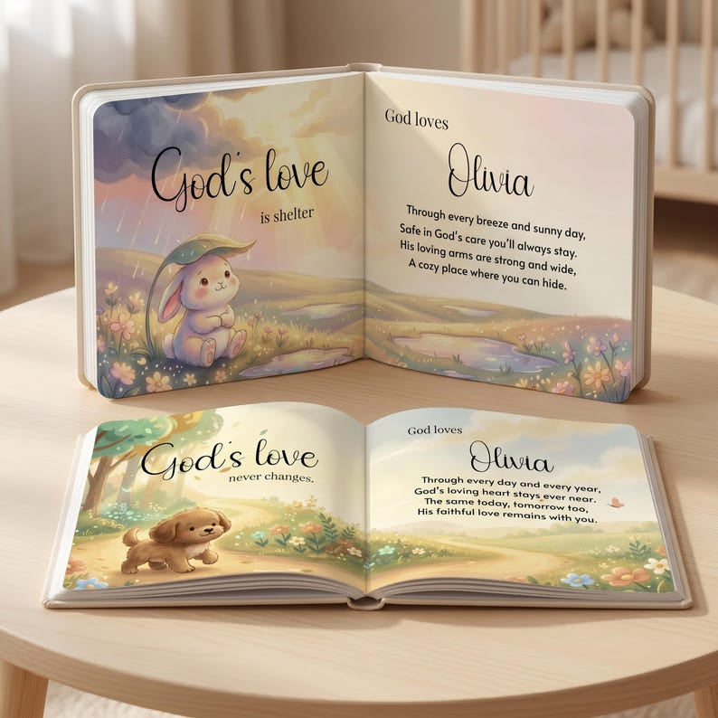 Personalized God Loves You Everyday - Book With Name, Baptism Gift, Custom Bible Storybook For Toddlers, Baptism Gift for Boy or Girl, Bedtime Keepsake BOOK06