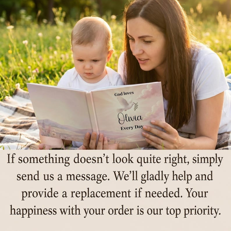 Personalized God Loves You Everyday - Book With Name, Baptism Gift, Custom Bible Storybook For Toddlers, Baptism Gift for Boy or Girl, Bedtime Keepsake BOOK06