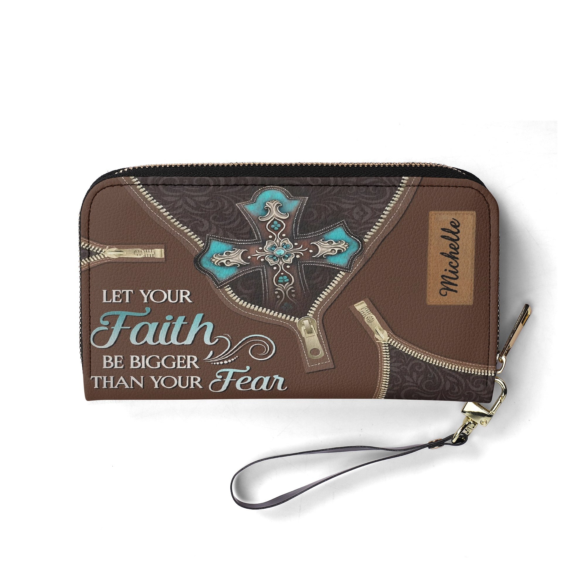 Let Your Faith Be Bigger Than Your Fear Leather Bag, Custom Leather Bag With Bible Verse. BLAF12