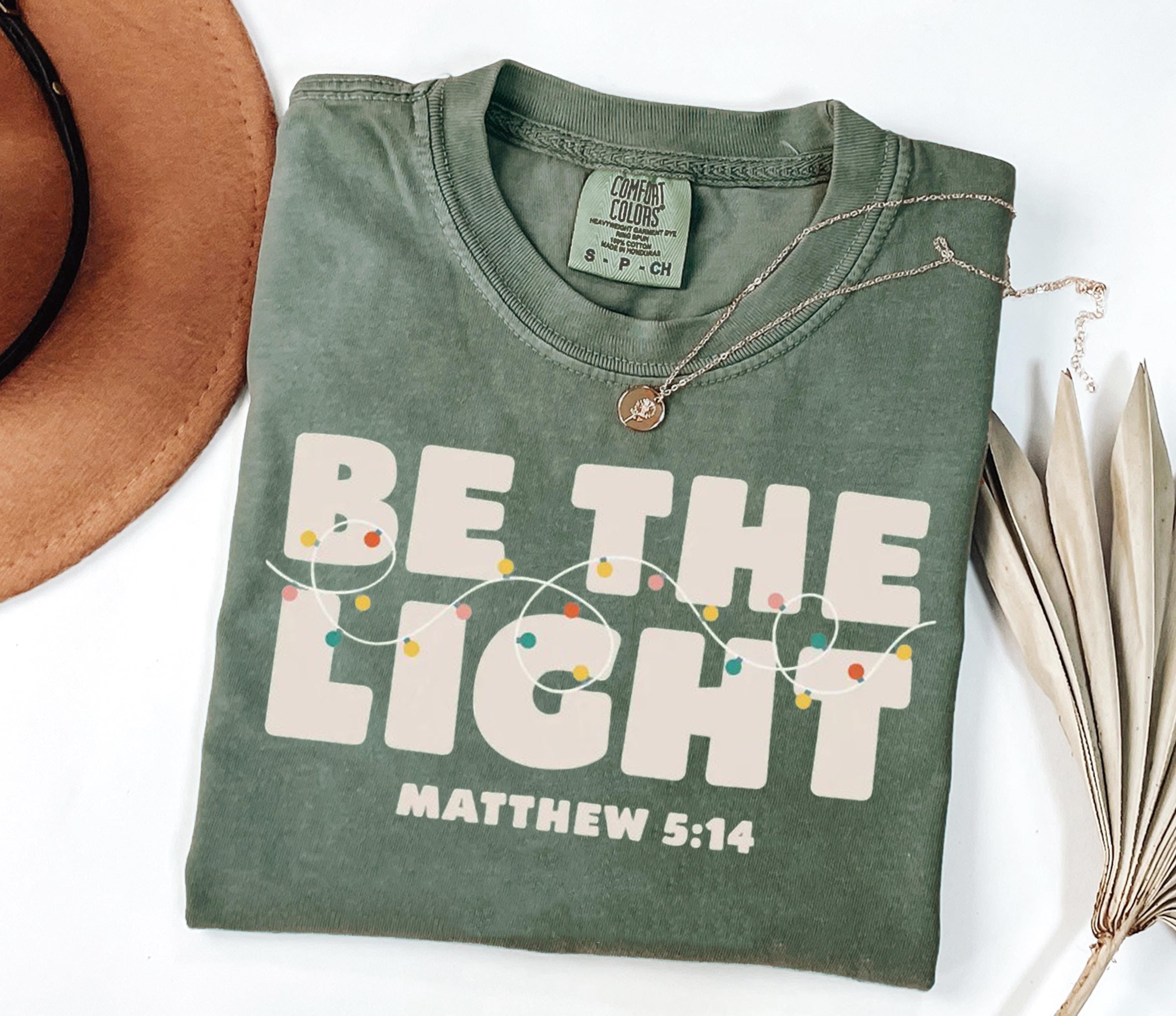 Comfort Colors® Christian Shirt for Christmas, Be The Light T-Shirt, Religious Christmas Tee, Bible Verse Shirt