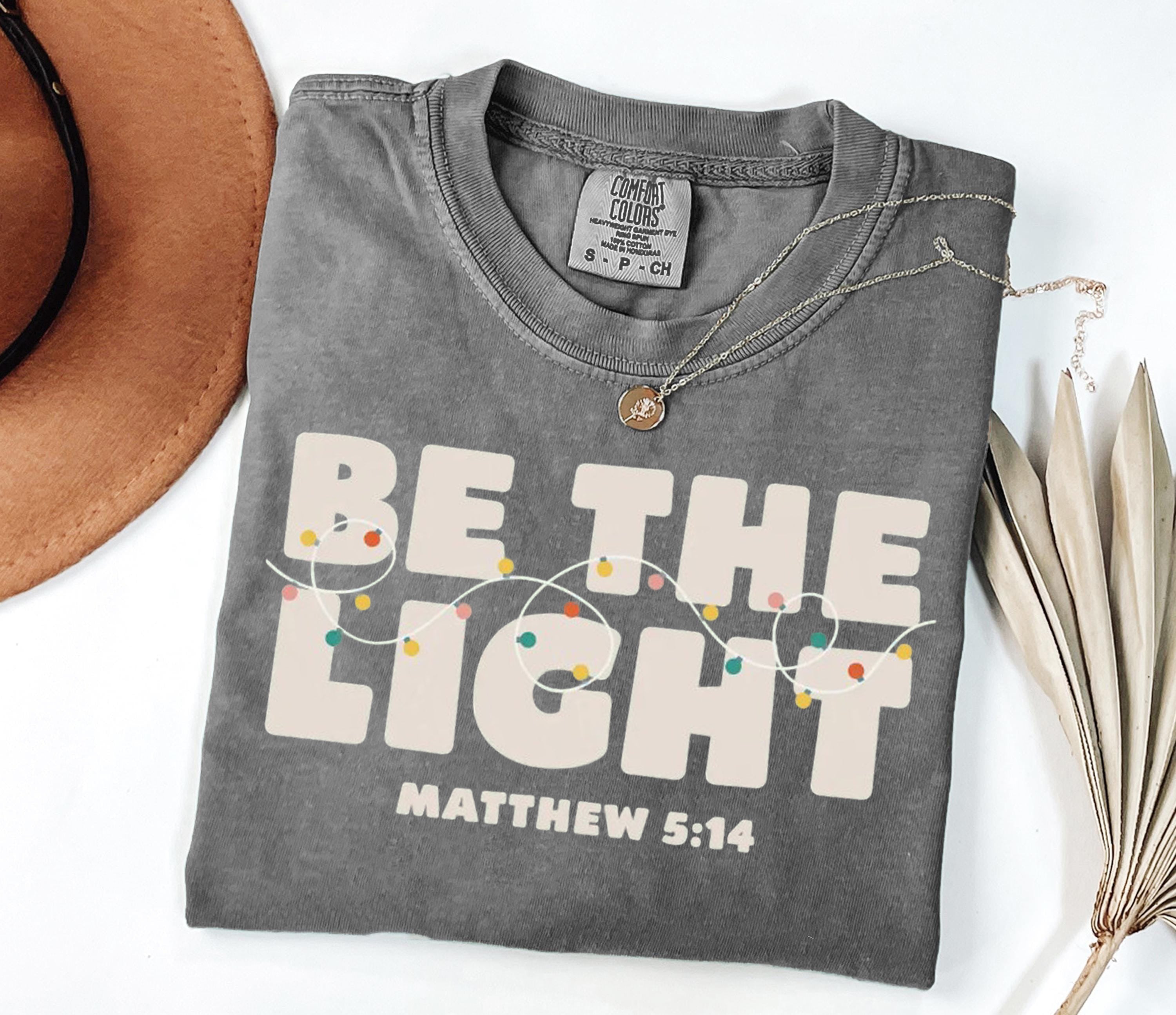 Comfort Colors® Christian Shirt for Christmas, Be The Light T-Shirt, Religious Christmas Tee, Bible Verse Shirt