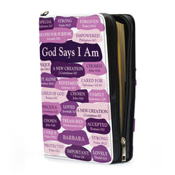 What God Says About You Leather Book Cover, Spiritual Gifts For Female Pastors, Personalized Zippered Bible Cover With Handle, Christian Gift, Bible Covers Jesus Gifts