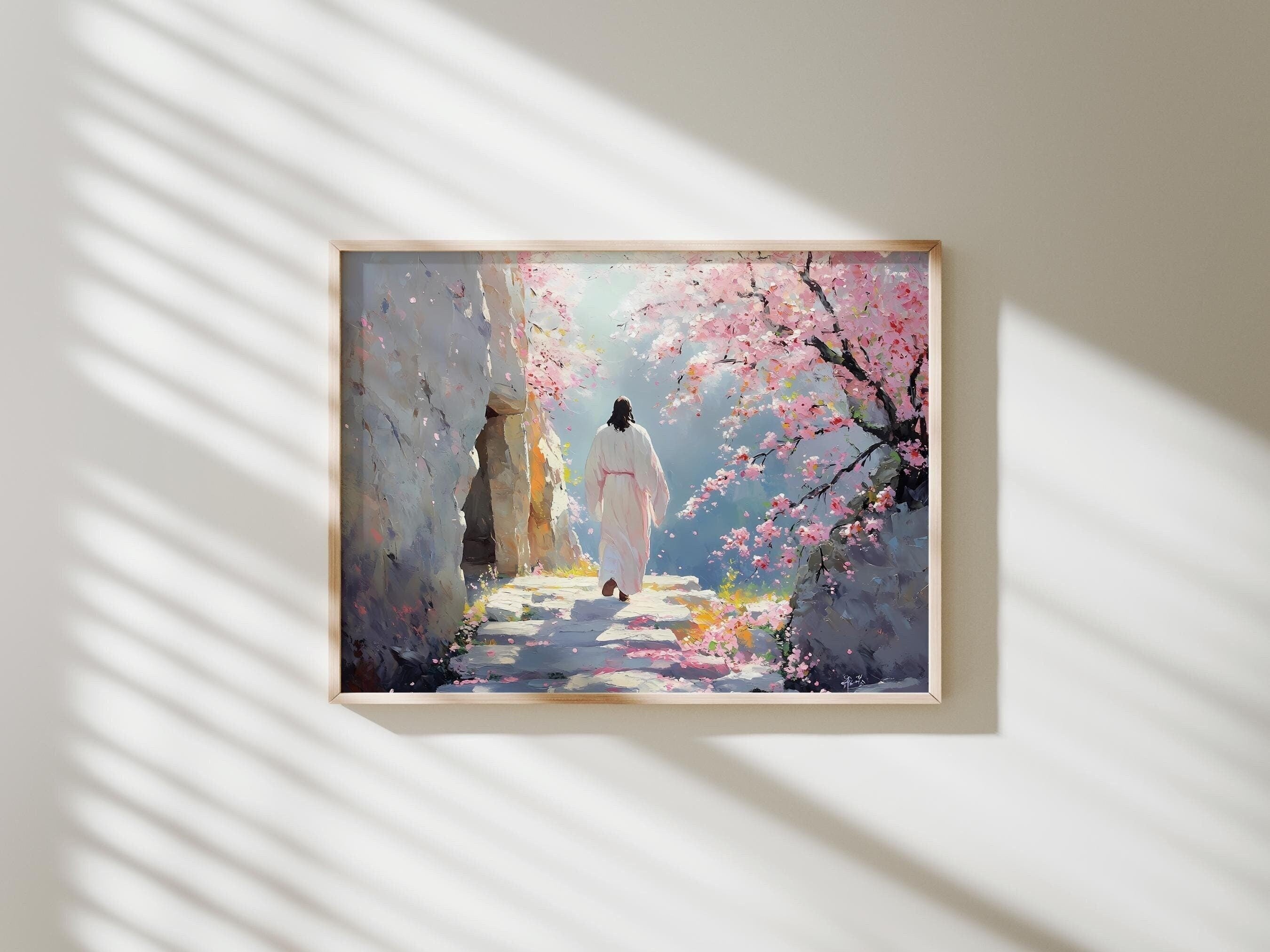 Christian Easter Poster, Easter Christian Wall Art, Religious Art, Christian Poster, Jesus Art, Easter Decoration, He is Risen Poster