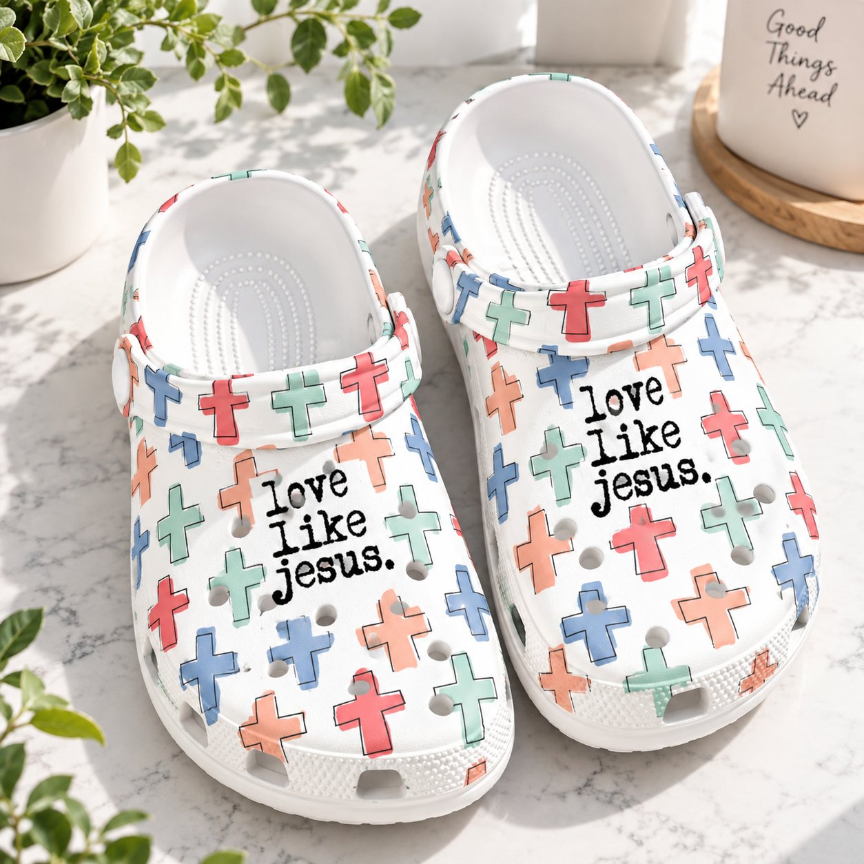 Love Like Jesus Clog Shoes, Jesus Faith Cross Slip On Clogs, Kid Adult Comfort Shoes CLOGS30
