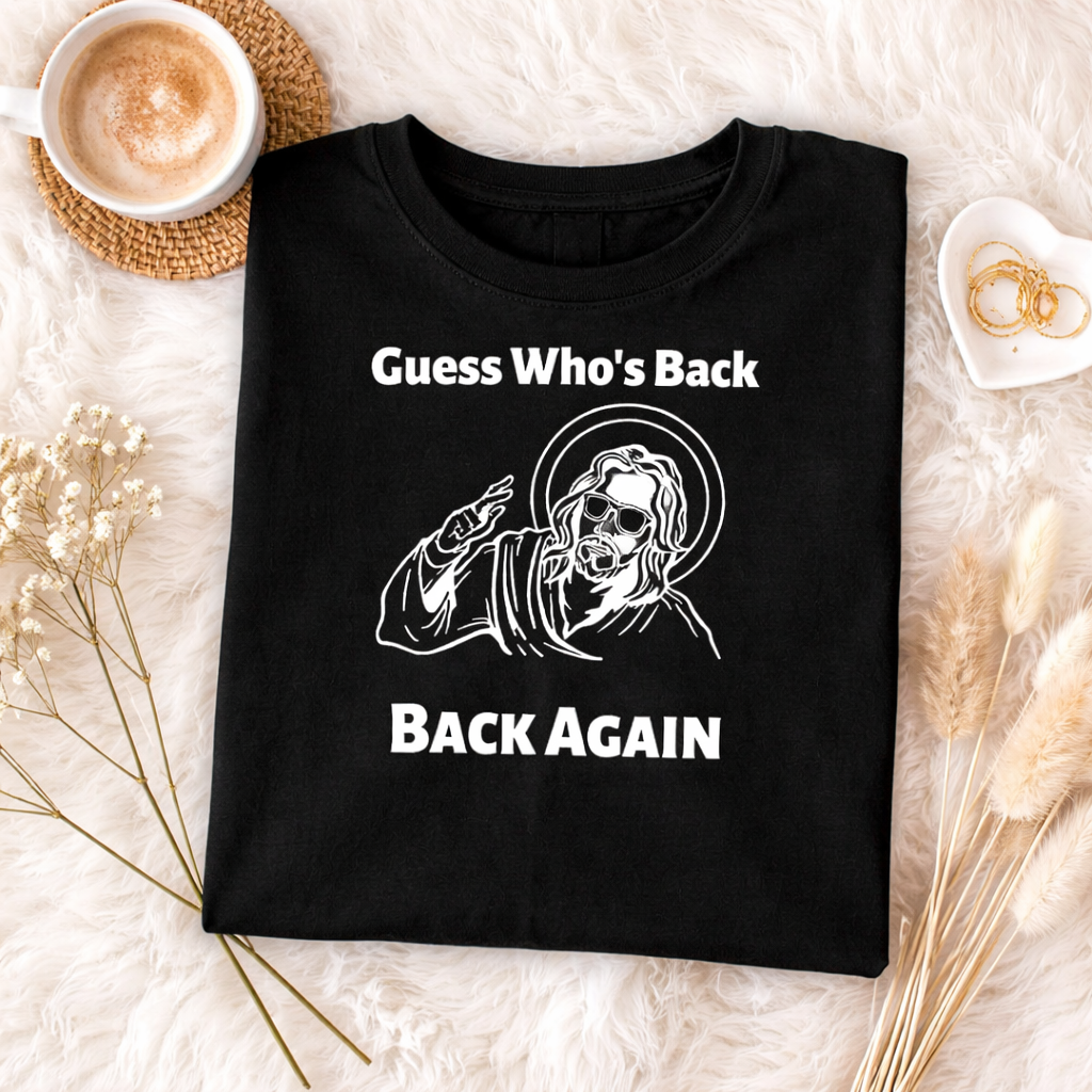 Guess Who’s Back Shirt, Comfort Colors Easter Tee, Funny Jesus Graphic Shirt, Christian Resurrection Shirt, Religious Holiday Gift for Women CFLAF058