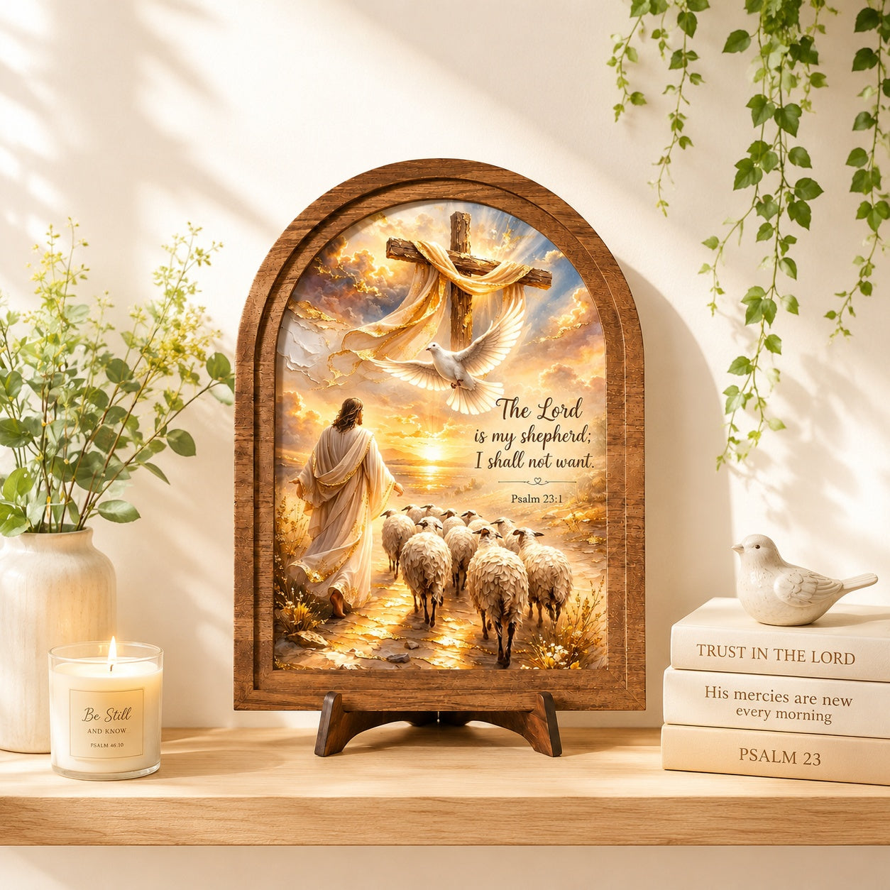 I Am The Good Shepherd - John 10:11 Wood Framed Sign, Christian Sign Decor, Religious Home Gift WS07