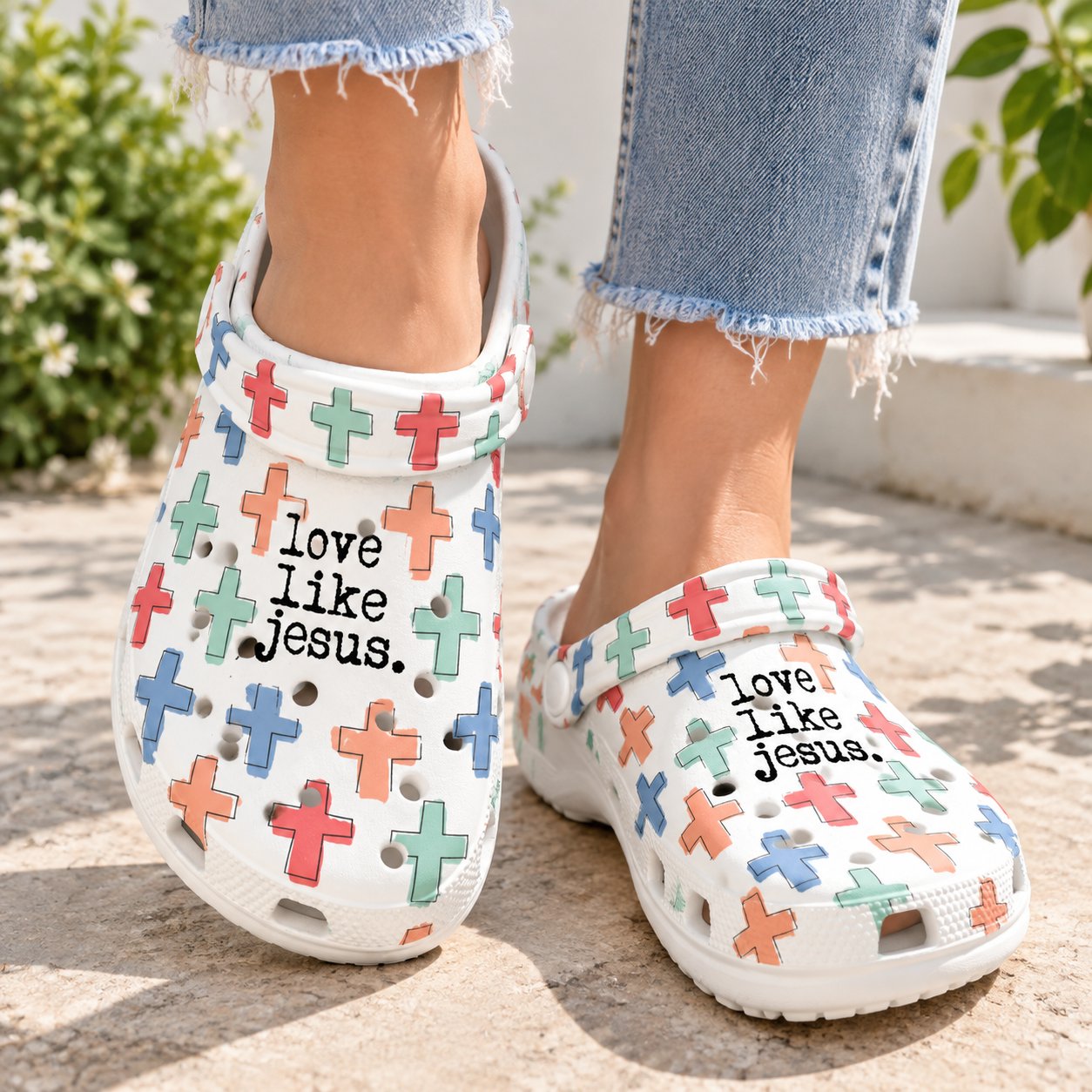 Love Like Jesus Clog Shoes, Jesus Faith Cross Slip On Clogs, Kid Adult Comfort Shoes CLOGS30