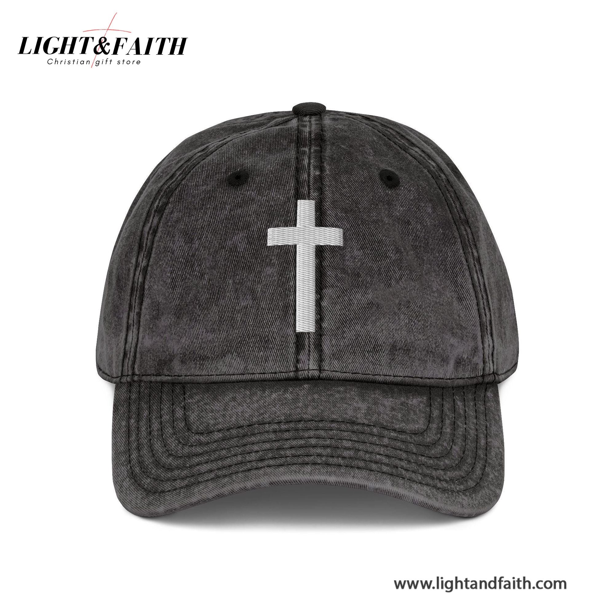 Vintage Distressed Cross Hat, Christian Baseball Washed Cap Gift, Faith-Based Dad Hat, Religious Embroidered Cap, Inspirational Gift for Women & Men LAFH08