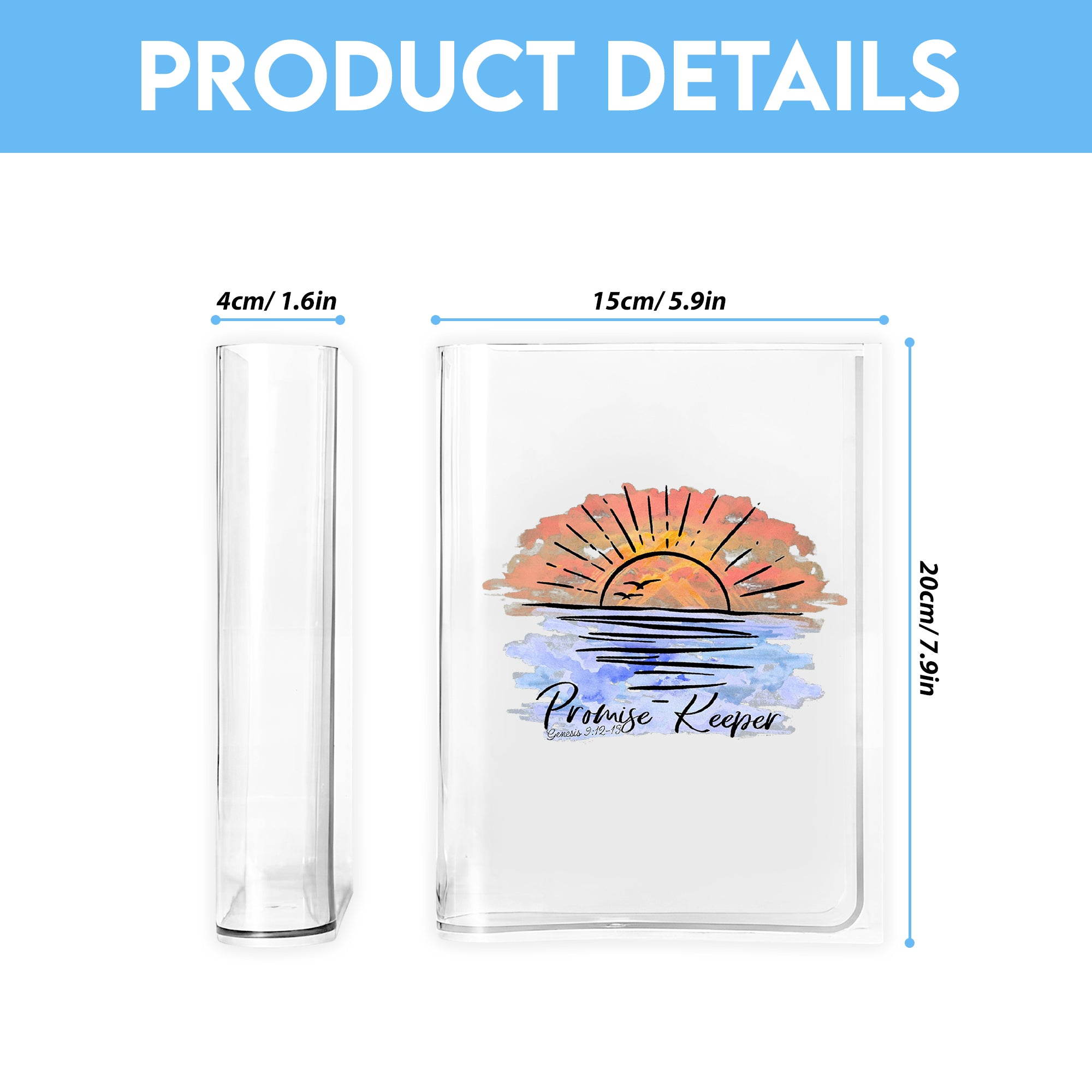 Promise Keeper Book Vase, Christian Book Vase,  Faith Book Vase, Bible Verse Book Shaped Flower Vase