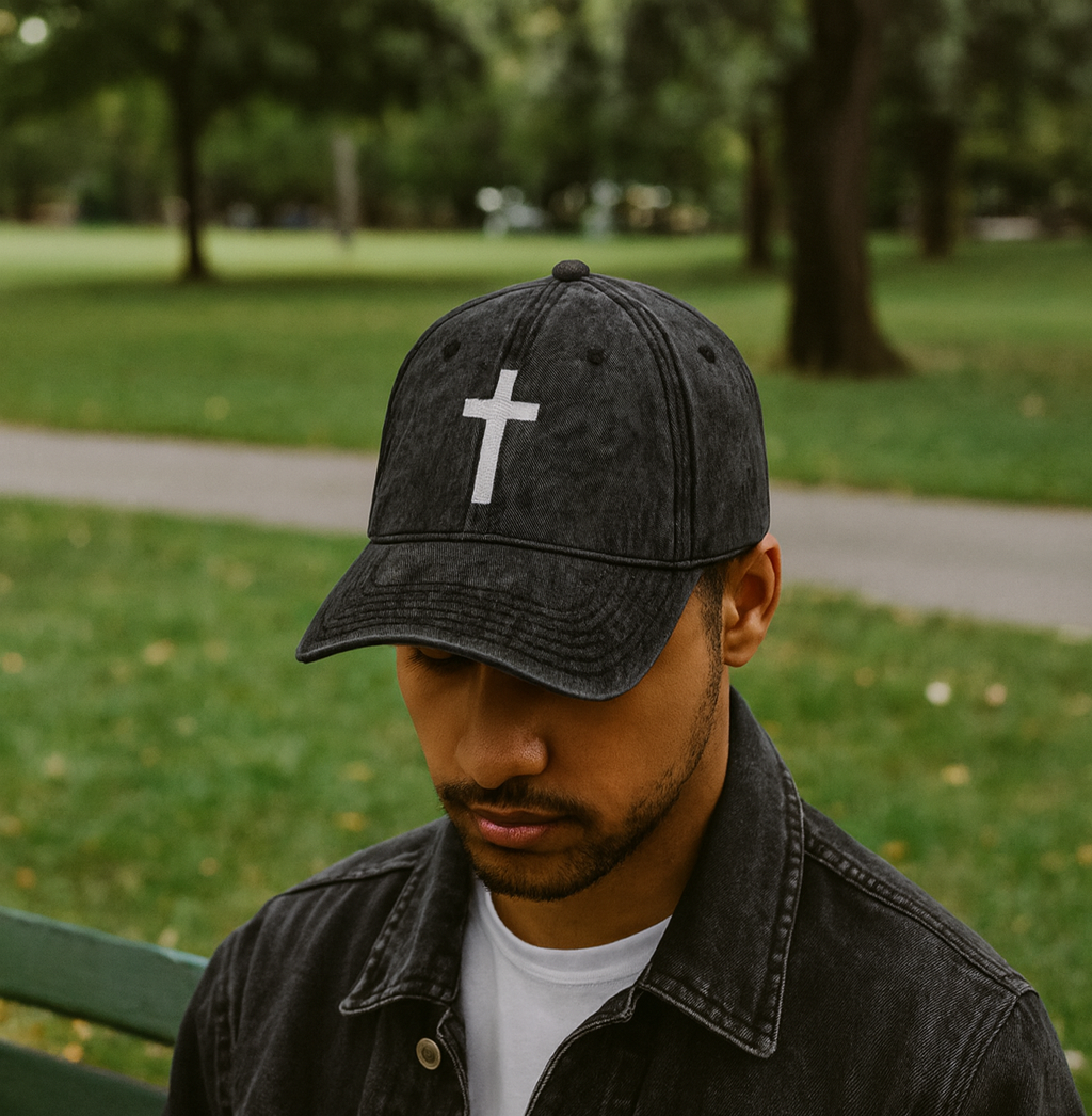 Vintage Distressed Cross Hat, Christian Baseball Washed Cap Gift, Faith-Based Dad Hat, Religious Embroidered Cap, Inspirational Gift for Women & Men LAFH08