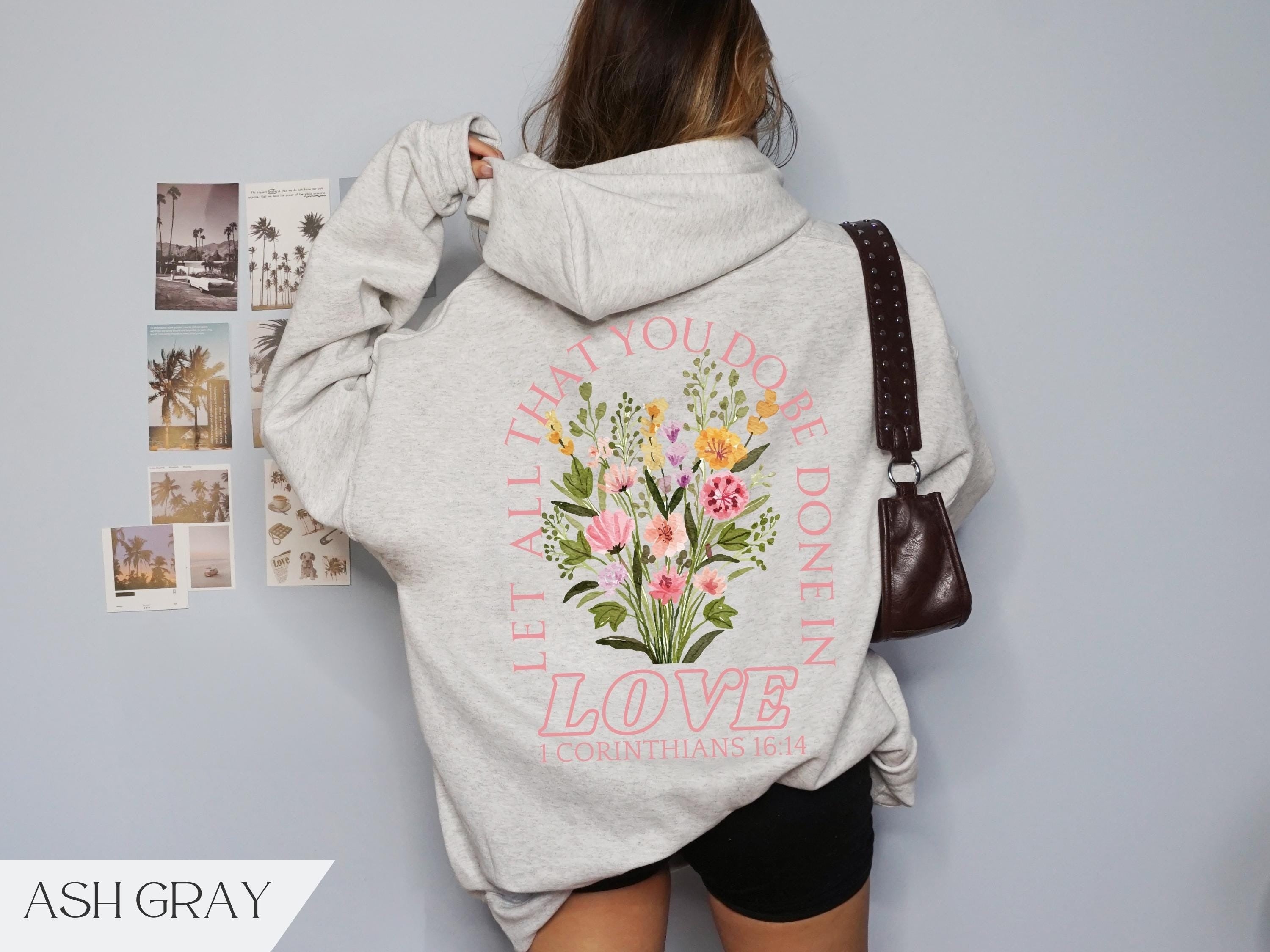 Comfort Colors® Trendy Christian Sweatshirt Merch, Words on Back Bible Verse Hoodie, Jesus Loves You, Aesthetic Women's Faith Apparel, Back to School Gift