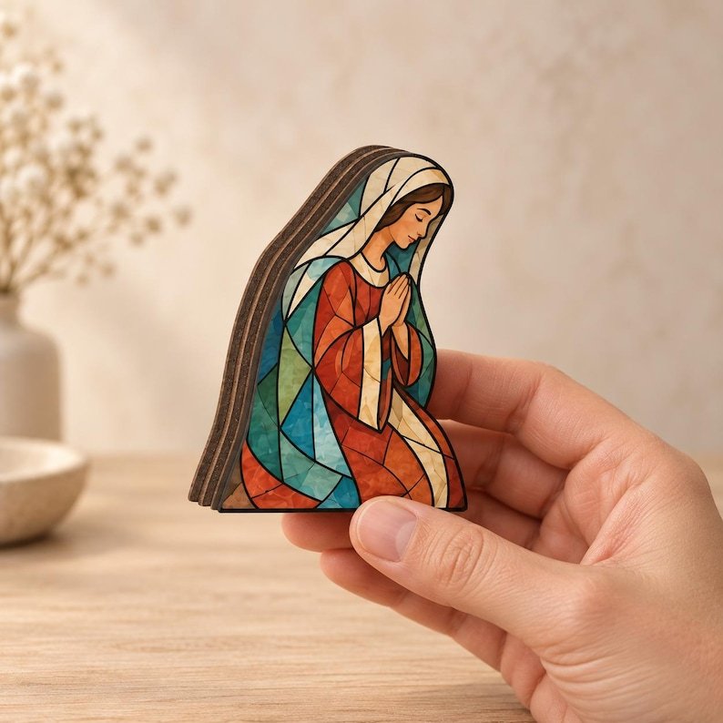 Nativity Christmas Wooden Block, Wooden Jesus Birth Scene Sign, Christian Holiday Home Decoration, Christmas Shelf Sitter Gift WSXM08