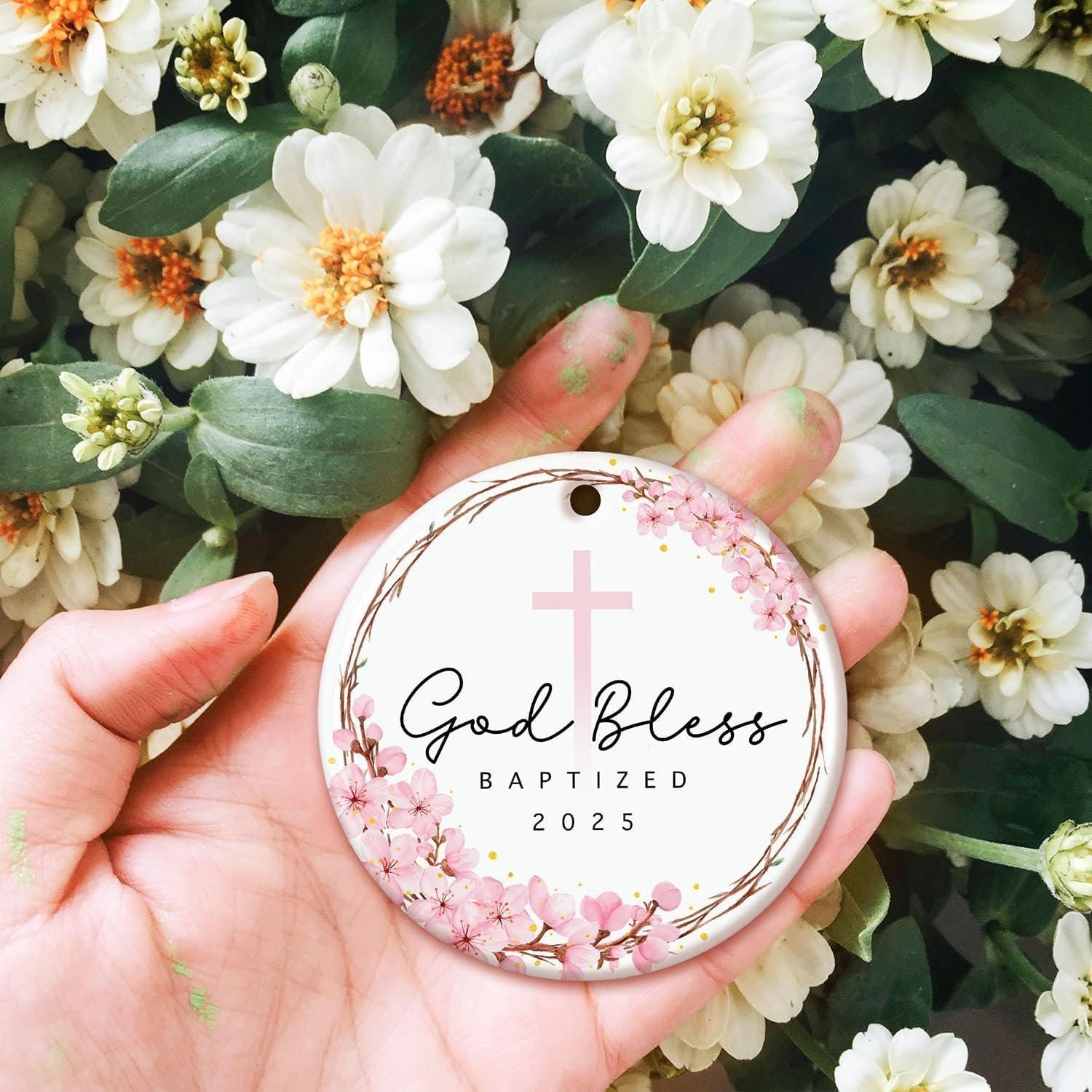 Personalized Christmas Ornament and Ornament Baptism Gift for Boy, Nativity Scene Christmas Ornament, Jesus Birth Christmas Decor DCLAF09