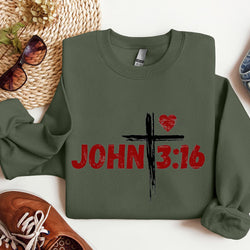 JOHN 3:16 Shirt, Bible Verse Shirt, Christian Valentine Shirt, Boho Valentine Shirt. ILAF03