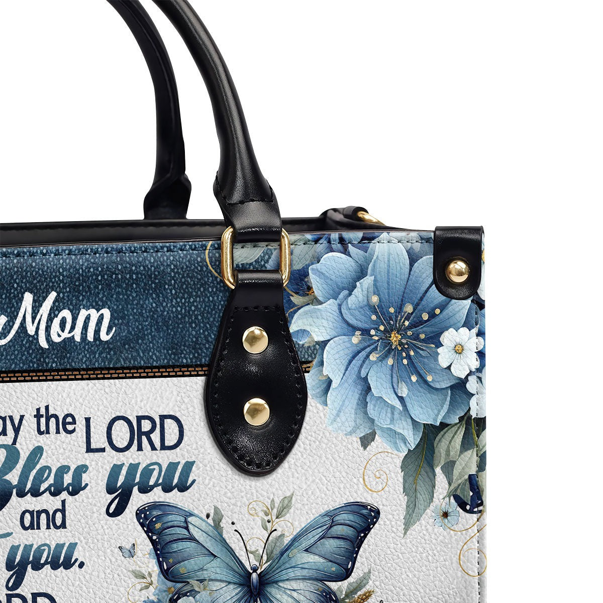 Personalized Christian Leather Handbag, May The Lord Bless You and Protect You Leather Handbag – Custom Name Religious Gift for Mom BLAF21
