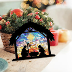 Nativity Scene Suncatcher Ornaments, Religious Christmas Decorations, Christmas Ornaments