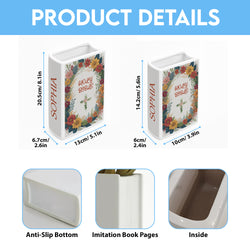 Personalized Ceramic Book Vase with Bible Verse for Faith Decor, Christian Bookshelf Vase, Faith Inspired Shelf Decor  CBLAF09