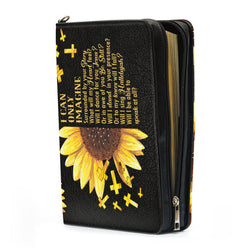 I Can Only Imagine Leather Book Cover, Personalized Stunning Sunflower Bible Cover, Religious Gift For Christians, Christian Gift, Bible Covers Jesus Gifts