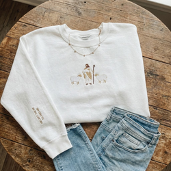 Embroidered 'Lost Sheep' Sweatshirt, Jesus Leaves the 99, The Lord is