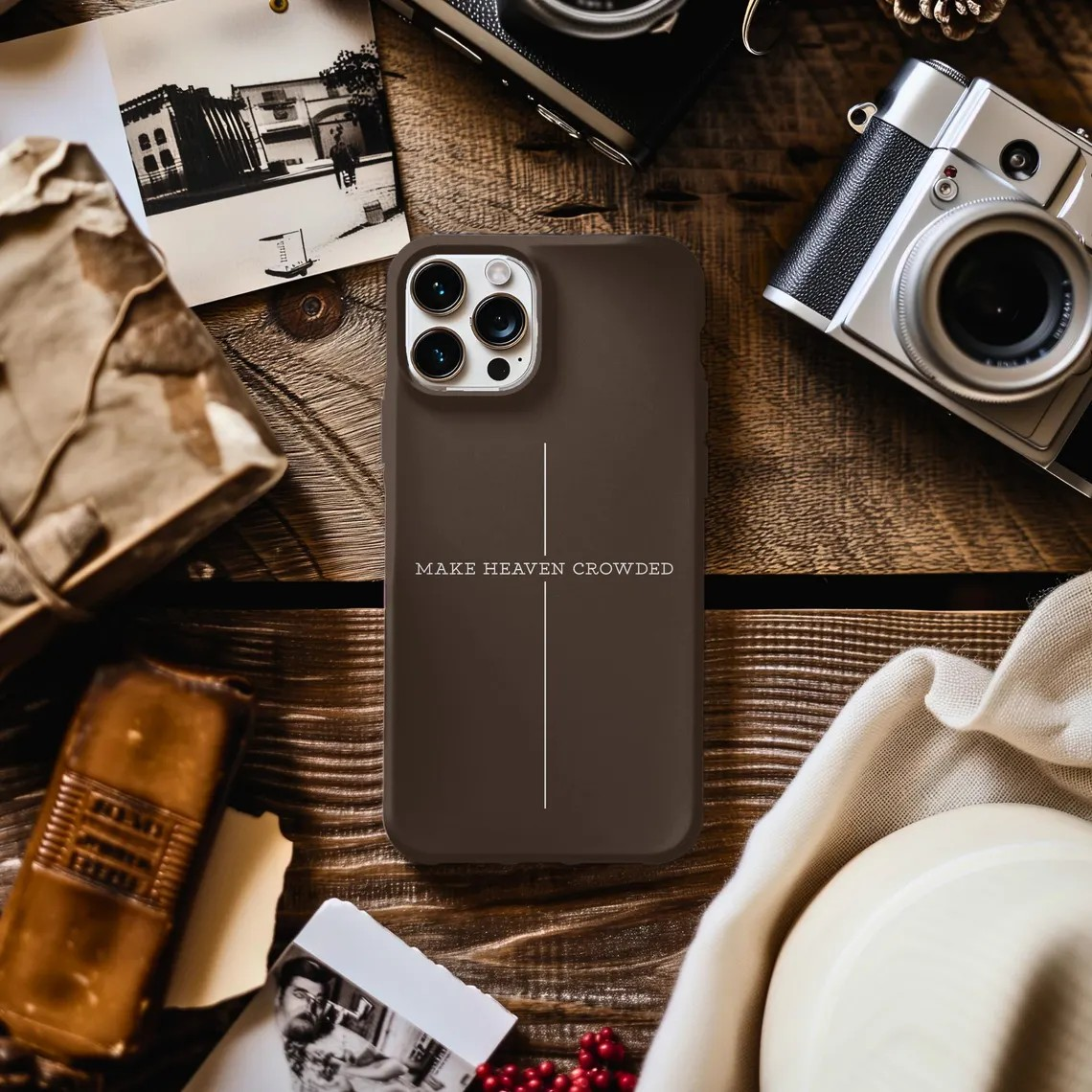 Christian Phone Case, Minimal Cross Phone Case, Make Heaven Crowded Case, Faith iPhone Case, Religious Phone Case, Christian Gift, Faith Gift PCLAF69