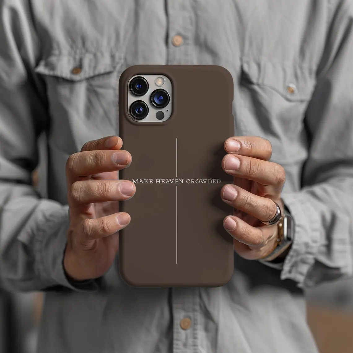 Christian Phone Case, Minimal Cross Phone Case, Make Heaven Crowded Case, Faith iPhone Case, Religious Phone Case, Christian Gift, Faith Gift PCLAF69